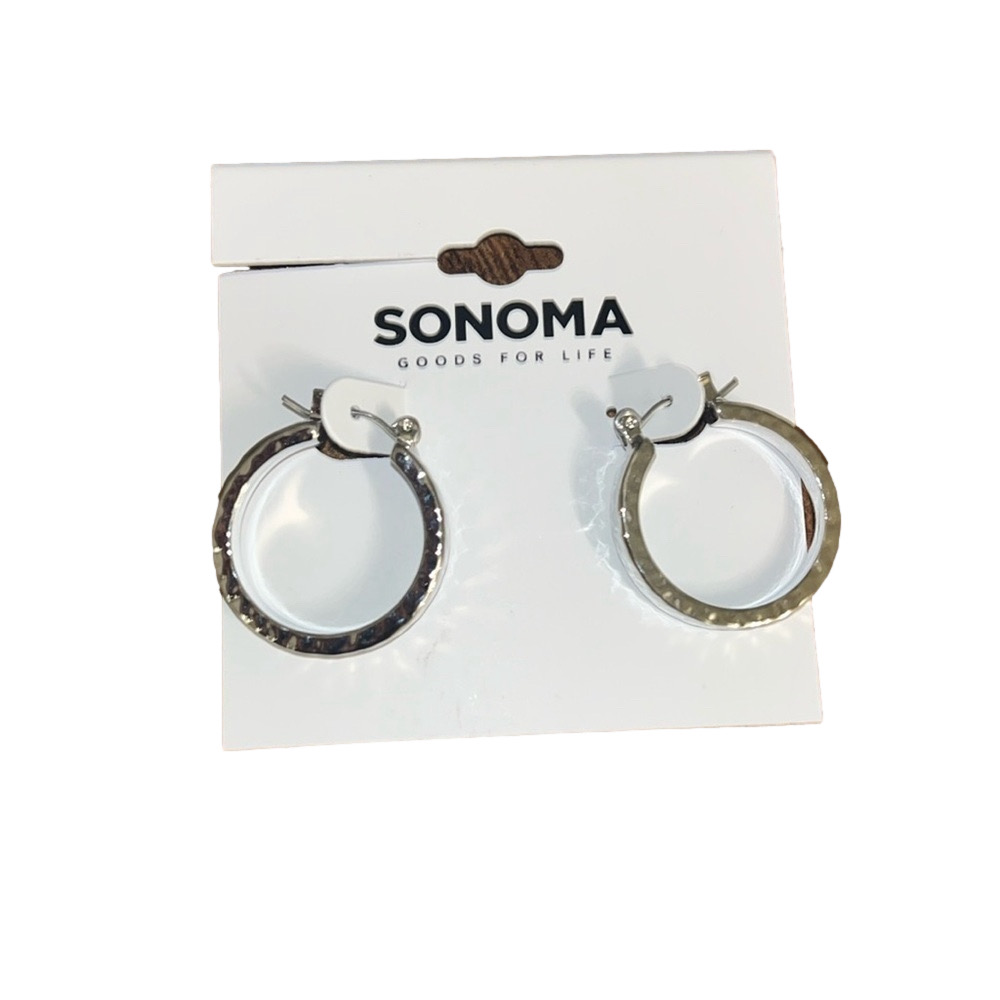sonoma hammered silver hoop earrings pair